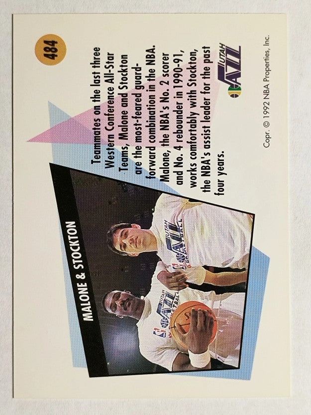 1991-92 SkyBox #484 Karl Malone/John Stockton TW