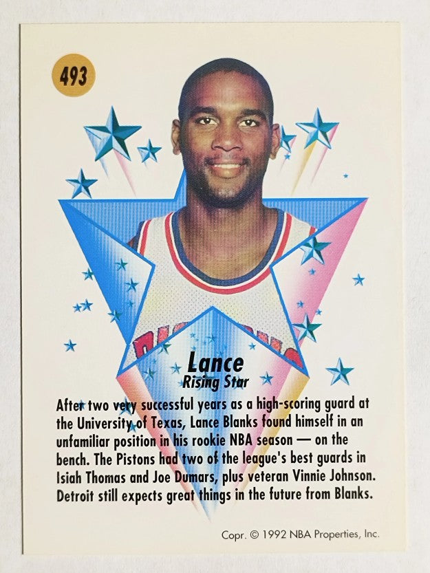 1991-92 SkyBox #493 Lance Blanks RS