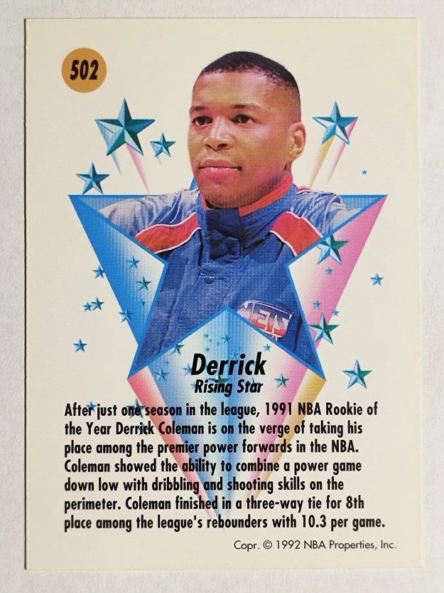 1991-92 SkyBox #502 Derrick Coleman RS
