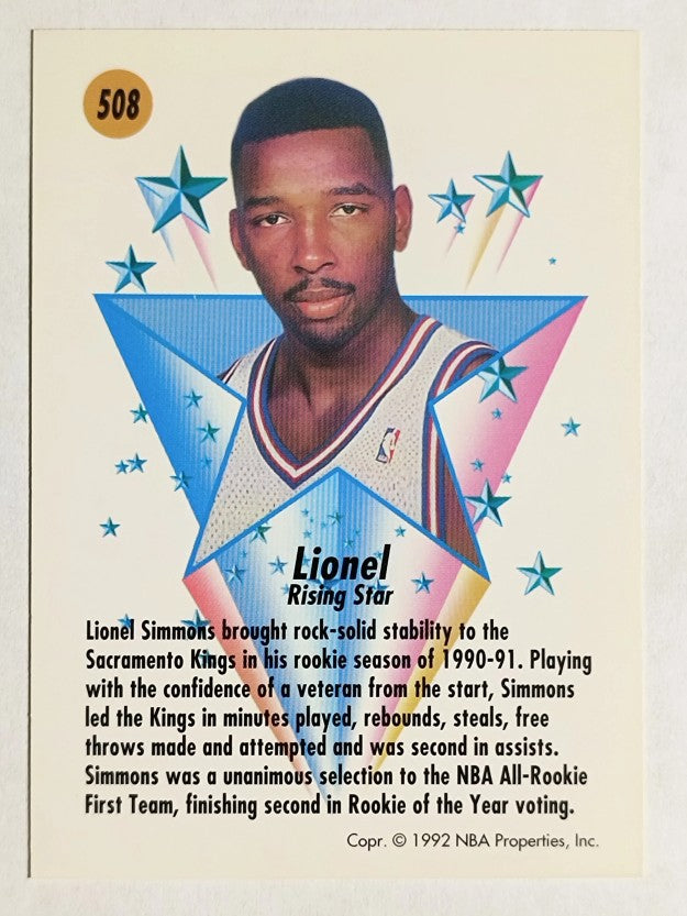 1991-92 SkyBox #508 Lionel Simmons RS