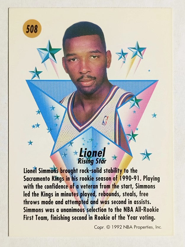 1991-92 SkyBox #508 Lionel Simmons RS