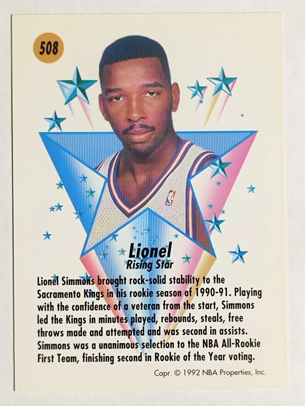 1991-92 SkyBox #508 Lionel Simmons RS