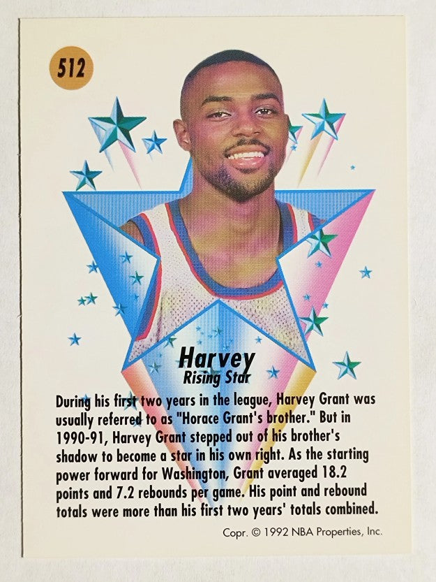 1991-92 SkyBox #512 Harvey Grant RS