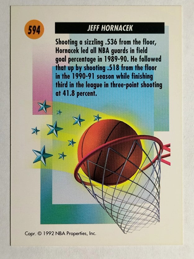 1991-92 SkyBox #594 Jeff Hornacek SS