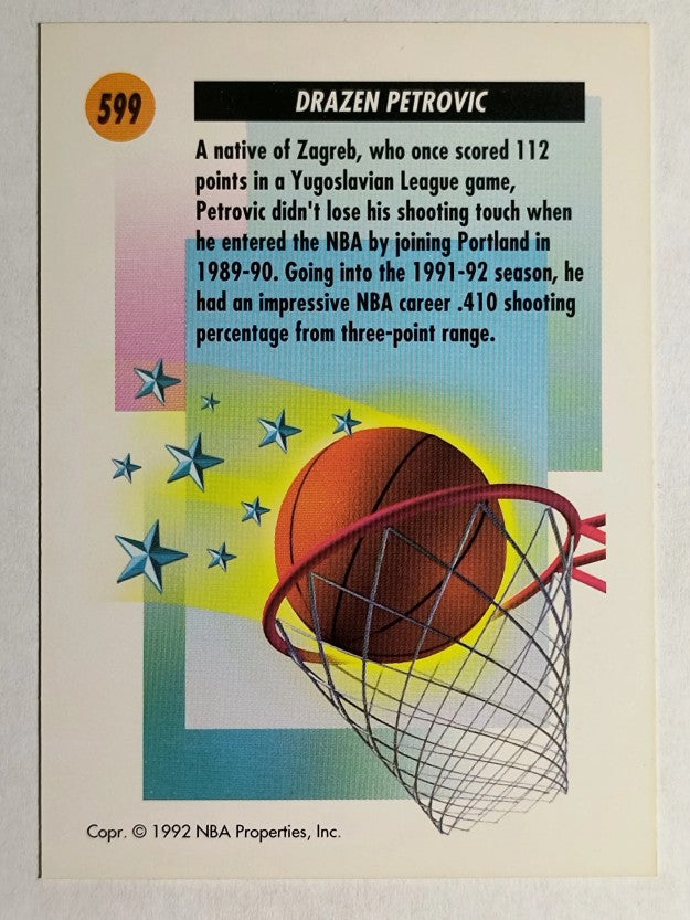 1991-92 SkyBox #599 Drazen Petrovic SS