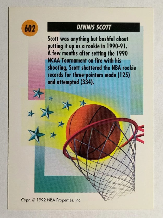 1991-92 SkyBox #602 Dennis Scott SS