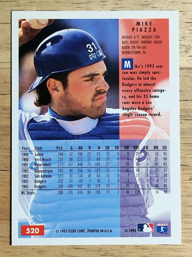 1994 Fleer #520 Mike Piazza