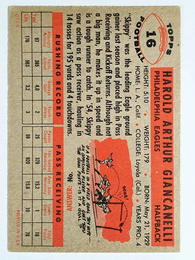 1956 Topps #16 Harold Giancanelli (EXMT)