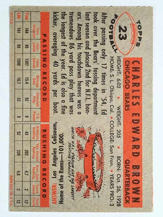 1956 Topps #23 Ed Brown (EX)