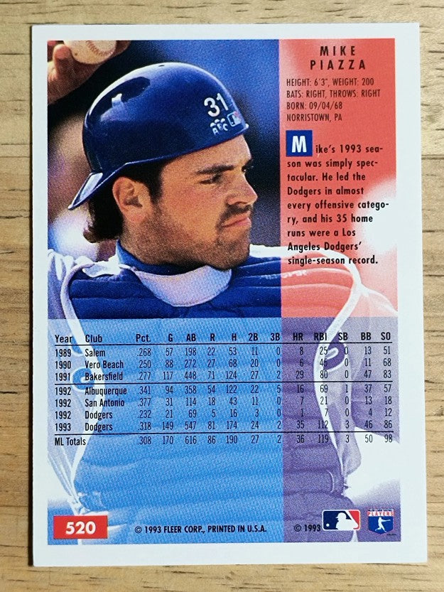 1994 Fleer #520 Mike Piazza