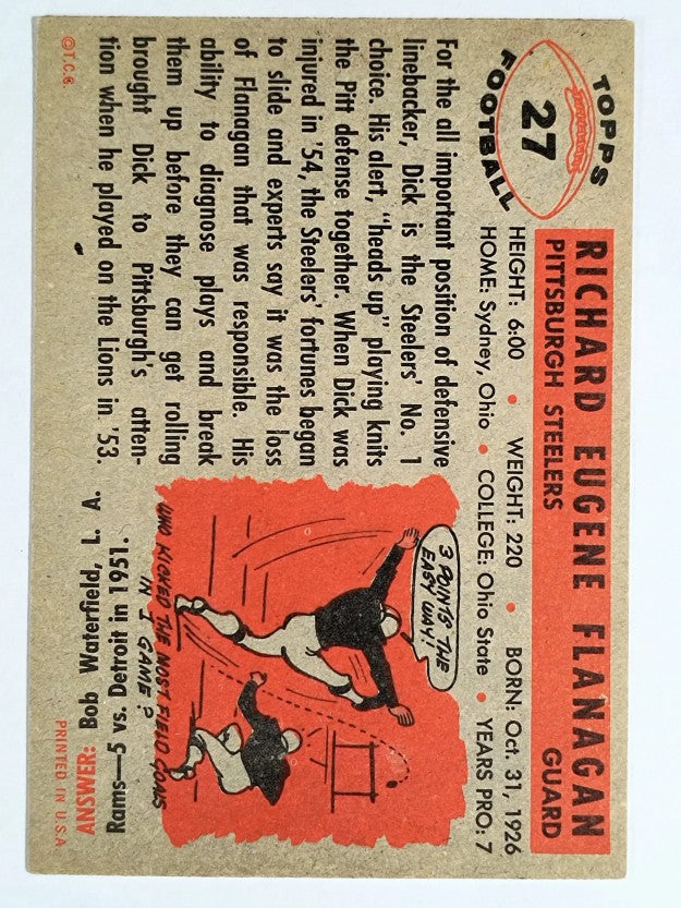 1956 Topps #27 Dick Flanagan RC (EX)