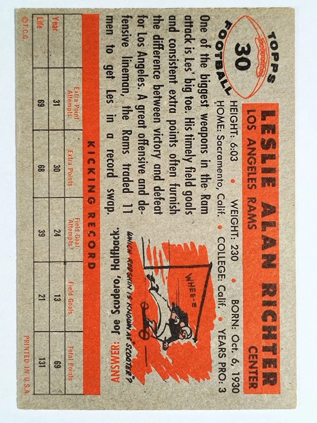 1956 Topps #30 Les Richter (EX)