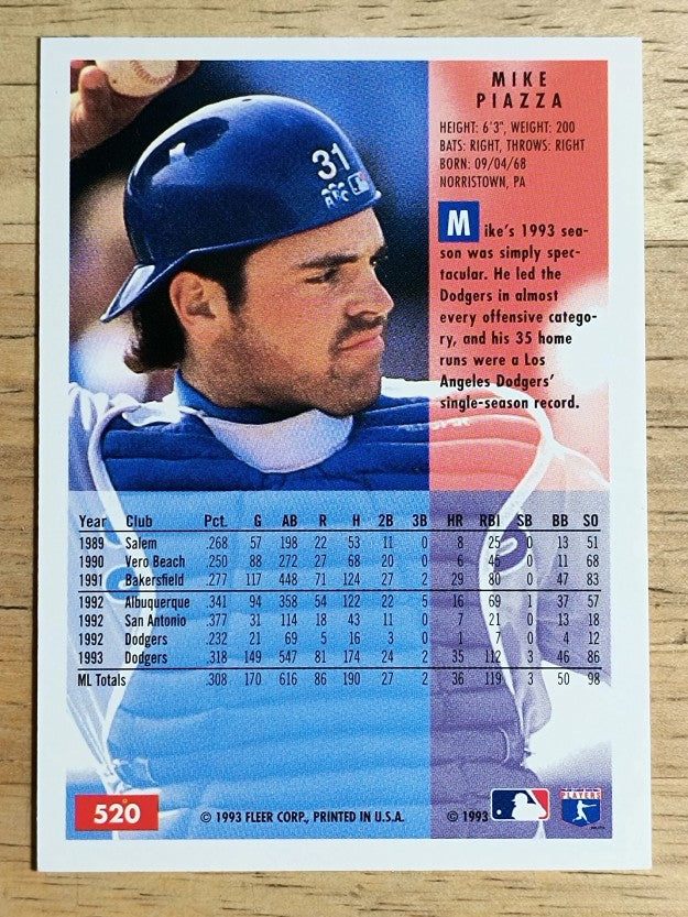 1994 Fleer #520 Mike Piazza