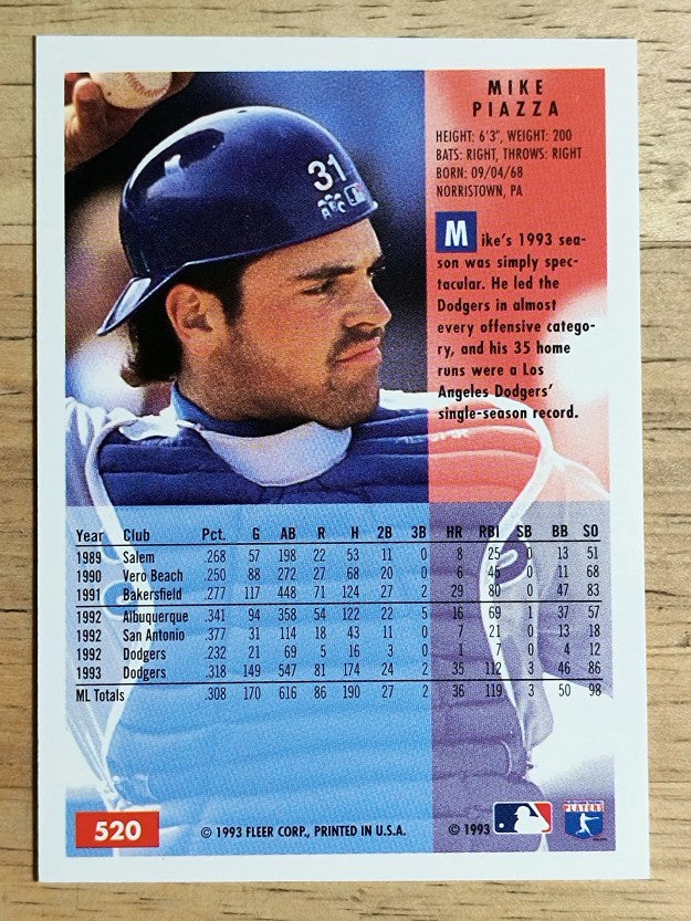 1994 Fleer #520 Mike Piazza