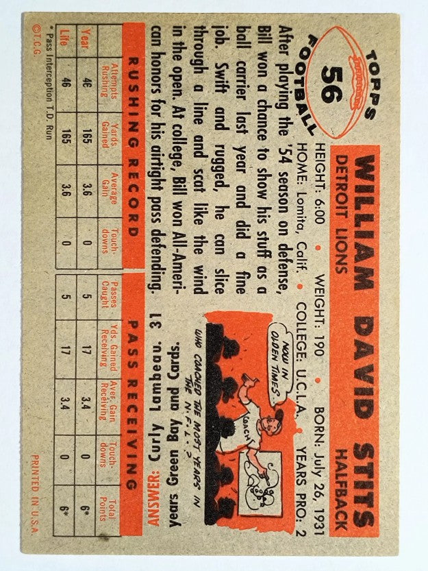 1956 Topps #56 Bill Stits (EX)