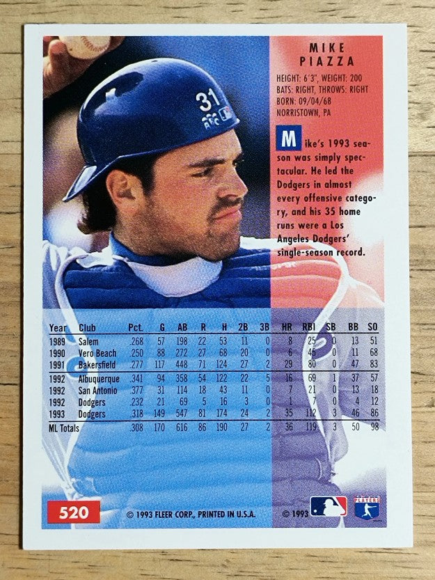 1994 Fleer #520 Mike Piazza