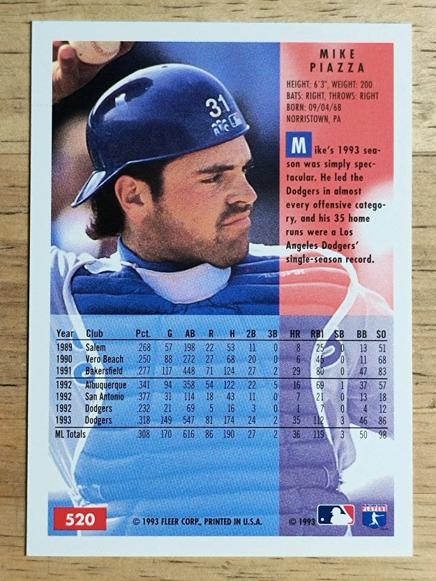 1994 Fleer #520 Mike Piazza