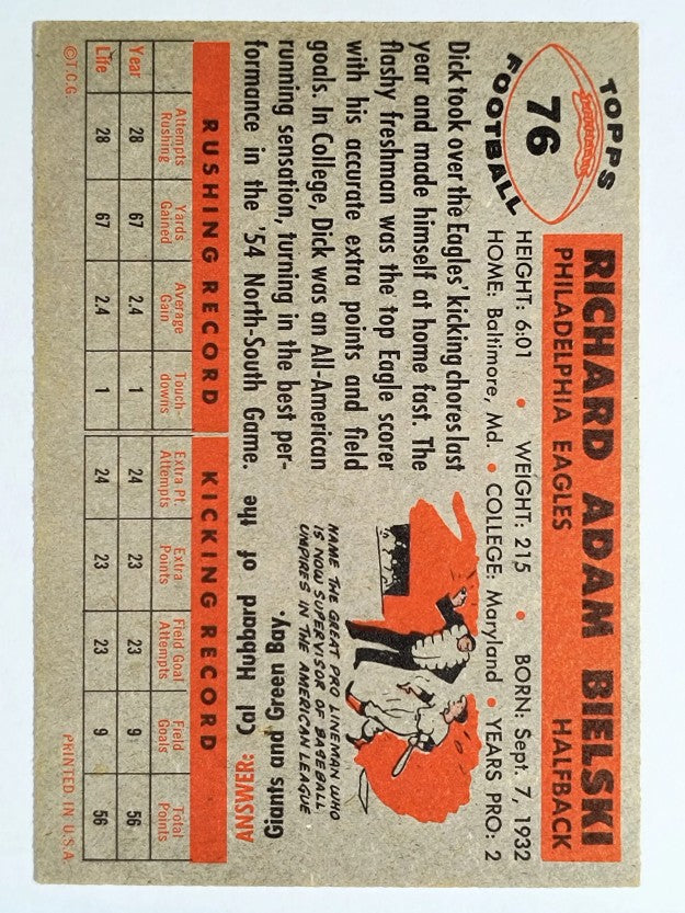 1956 Topps #76 Dick Bielski (EXMT)