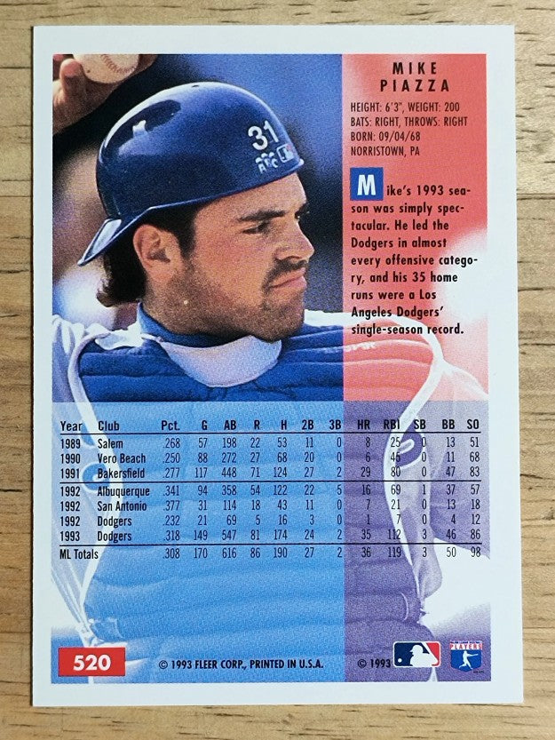 1994 Fleer #520 Mike Piazza