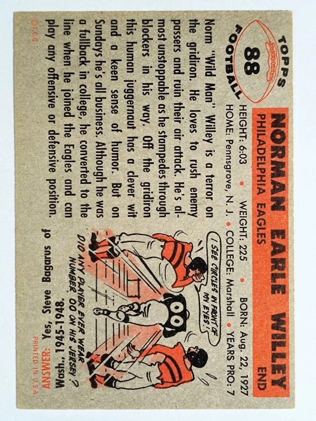 1956 Topps #88 Norm Willey (EX)