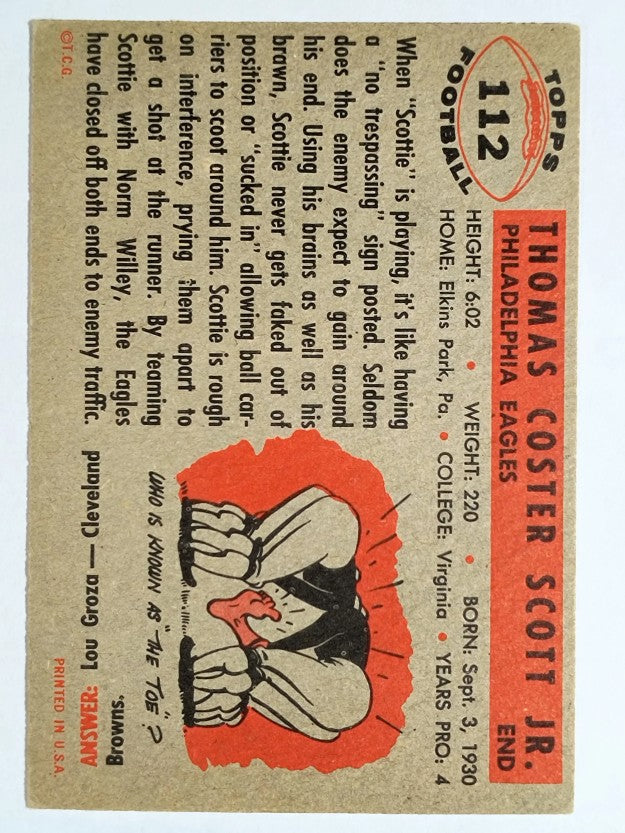 1956 Topps #112 Tom Scott (VG)