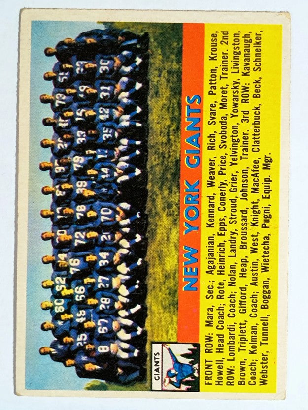 1956 Topps #113 New York Giants (VGEX)
