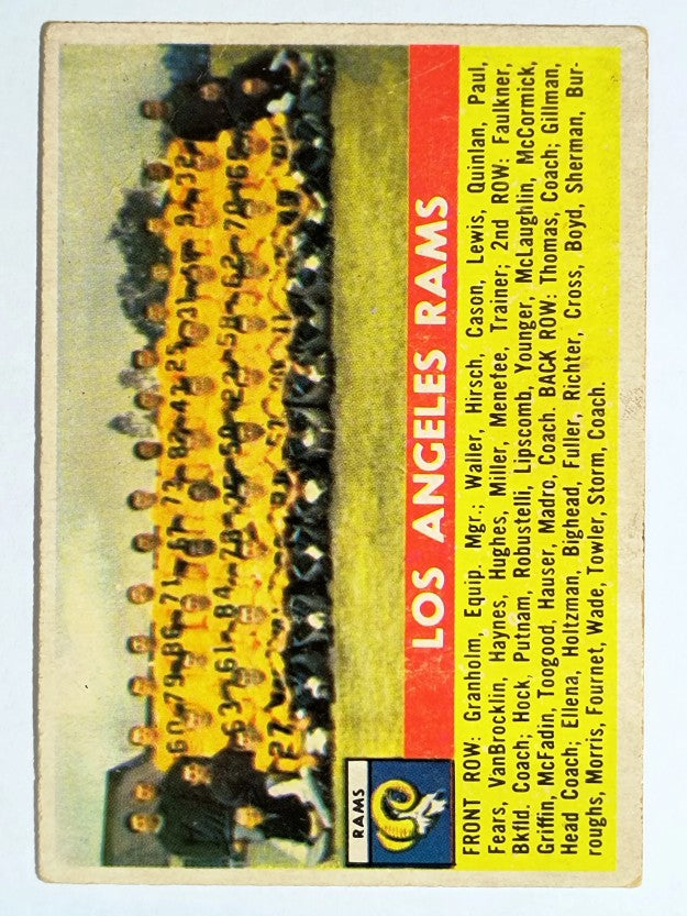 1956 Topps #114 Los Angeles Rams (VG)