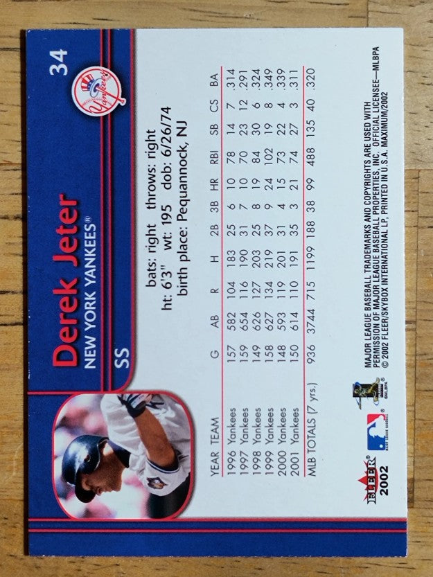 2002 Fleer Maximum #34 Derek Jeter