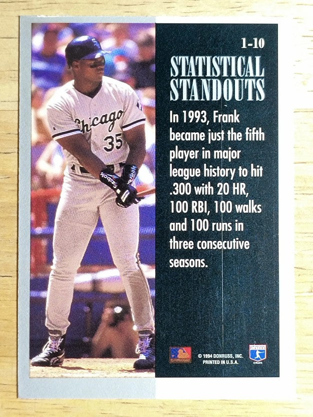 1994 Leaf Statistical Standouts #1 Frank Thomas