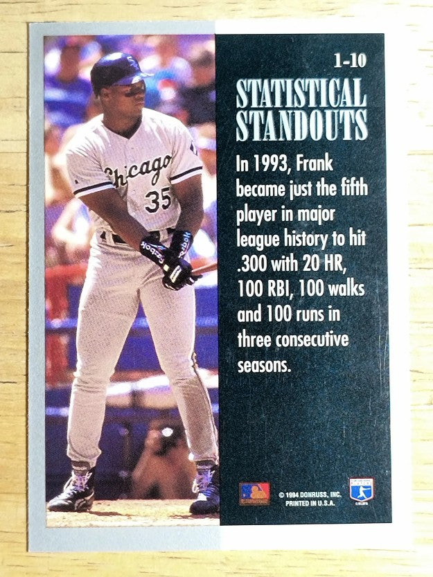 1994 Leaf Statistical Standouts #1 Frank Thomas