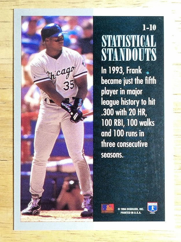 1994 Leaf Statistical Standouts #1 Frank Thomas