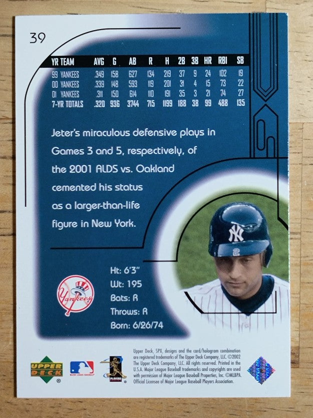 2002 SPx #39 Derek Jeter