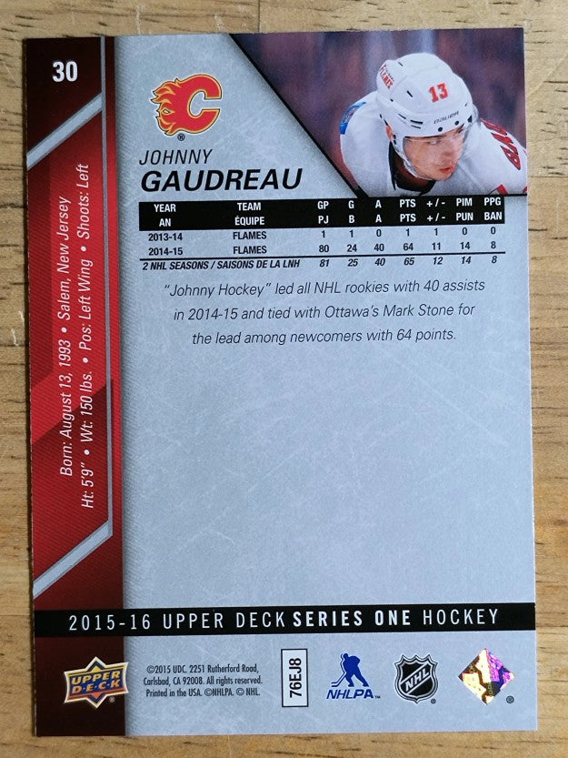 2015-16 Upper Deck #30 Johnny Gaudreau