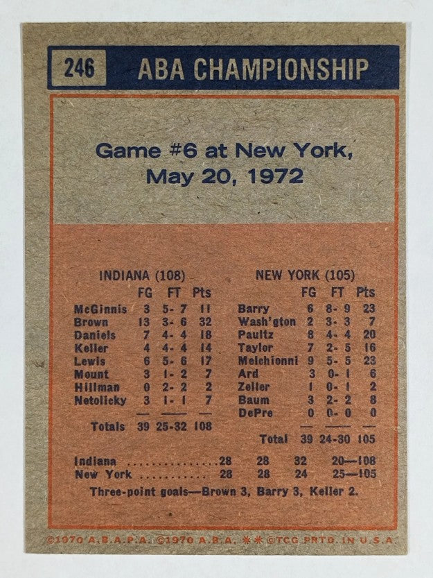1972-73 Topps #246 Tight Defense PO (EXMT)