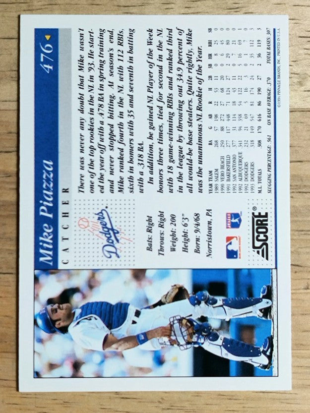 1994 Score #476 Mike Piazza