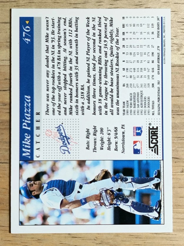 1994 Score #476 Mike Piazza