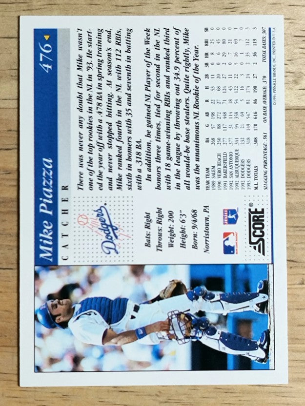 1994 Score #476 Mike Piazza