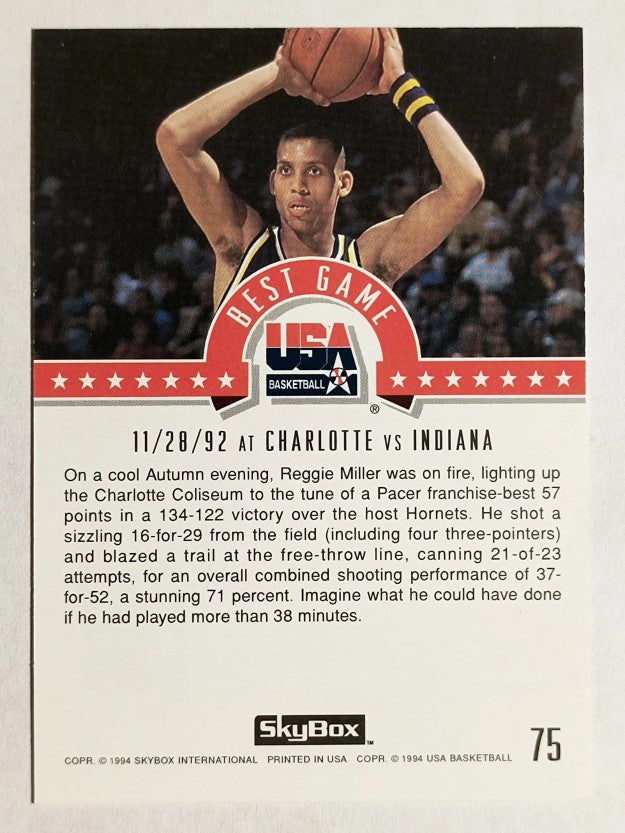 1994 SkyBox USA #75 Reggie Miller/Best Game