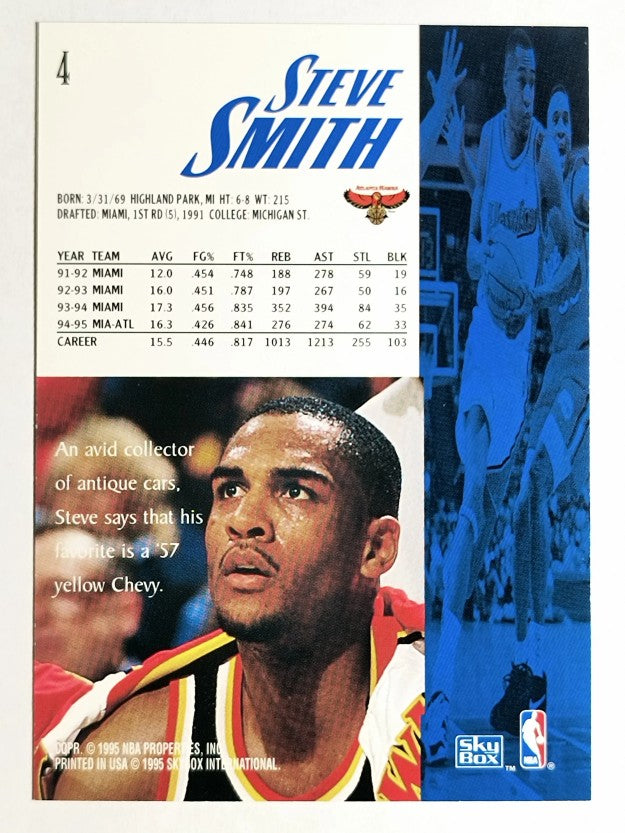 1995-96 SkyBox Premium #4 Steve Smith