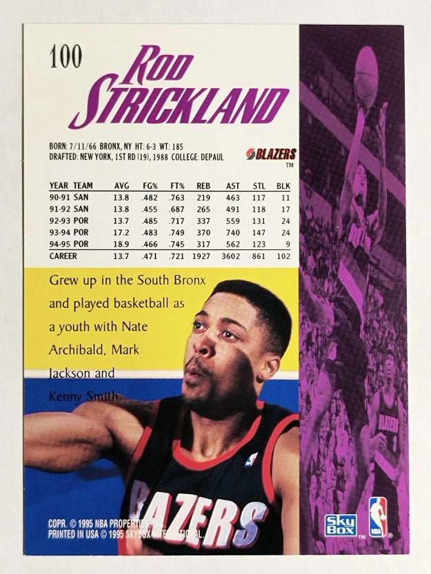 1995-96 SkyBox Premium #100 Rod Strickland