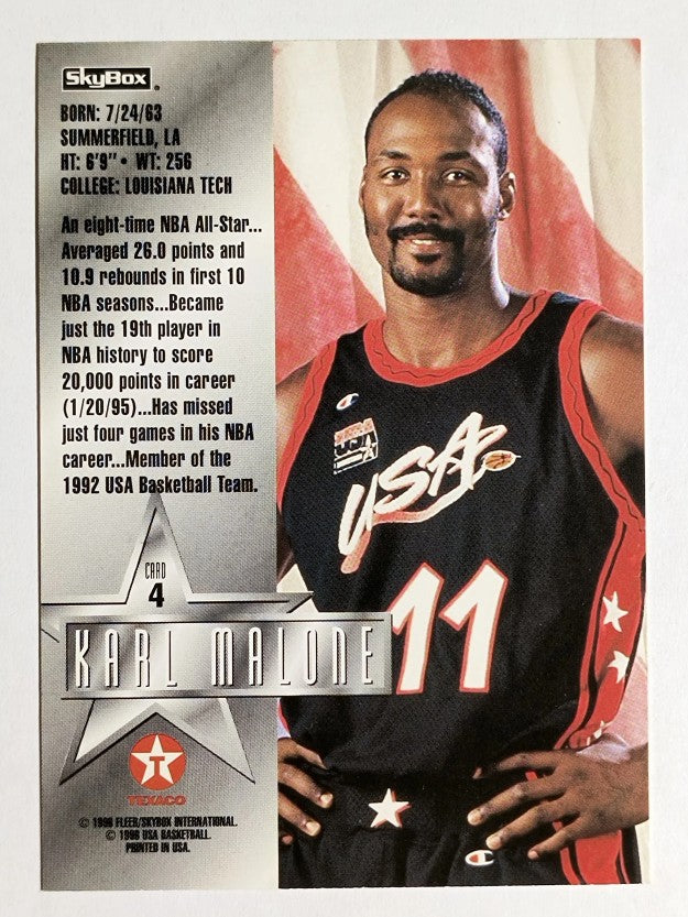 1996 SkyBox USA Texaco #4 Karl Malone