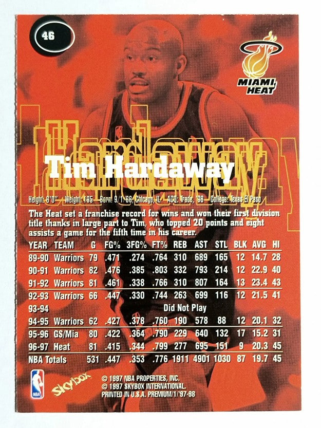 1997-98 SkyBox Premium #46 Tim Hardaway