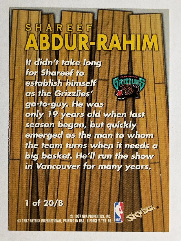 1997-98 Z-Force Boss #1 Shareef Abdur-Rahim
