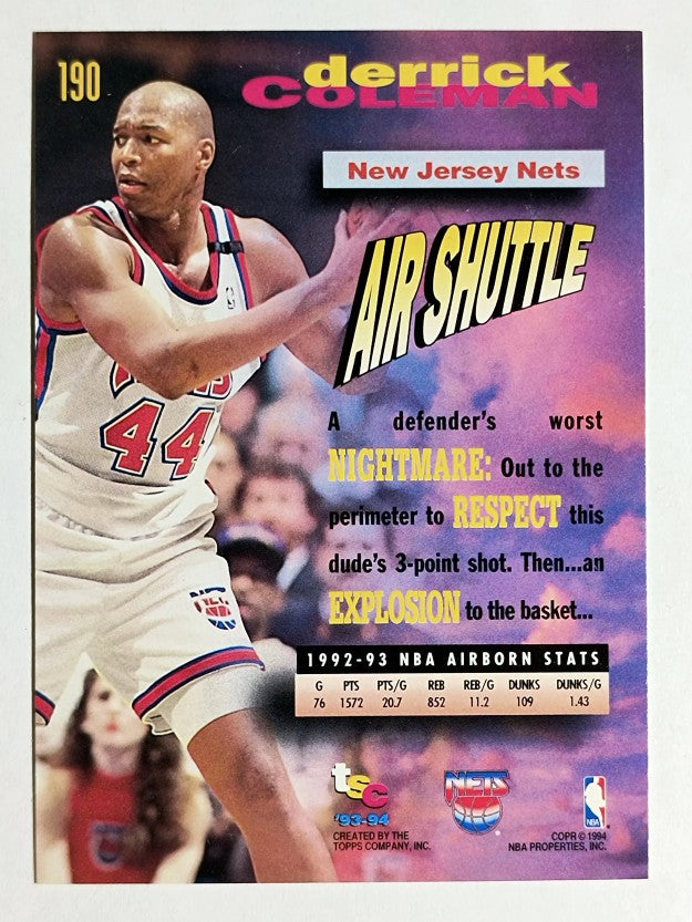1993-94 Stadium Club #190 Derrick Coleman FF