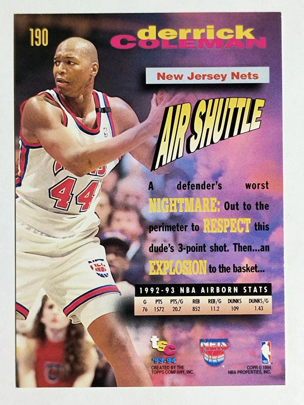 1993-94 Stadium Club #190 Derrick Coleman FF