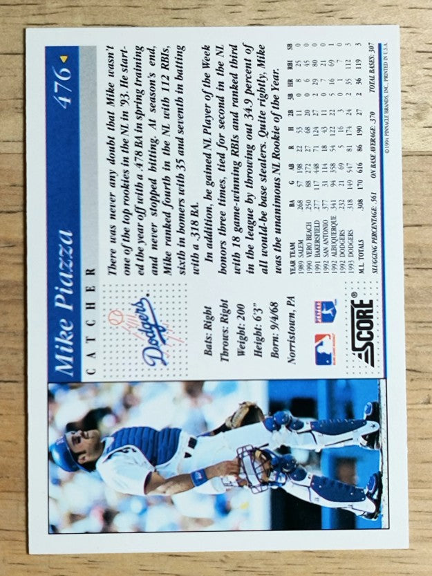 1994 Score #476 Mike Piazza
