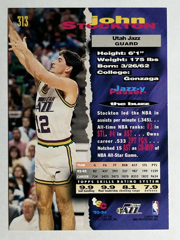 1993-94 Stadium Club #313 John Stockton