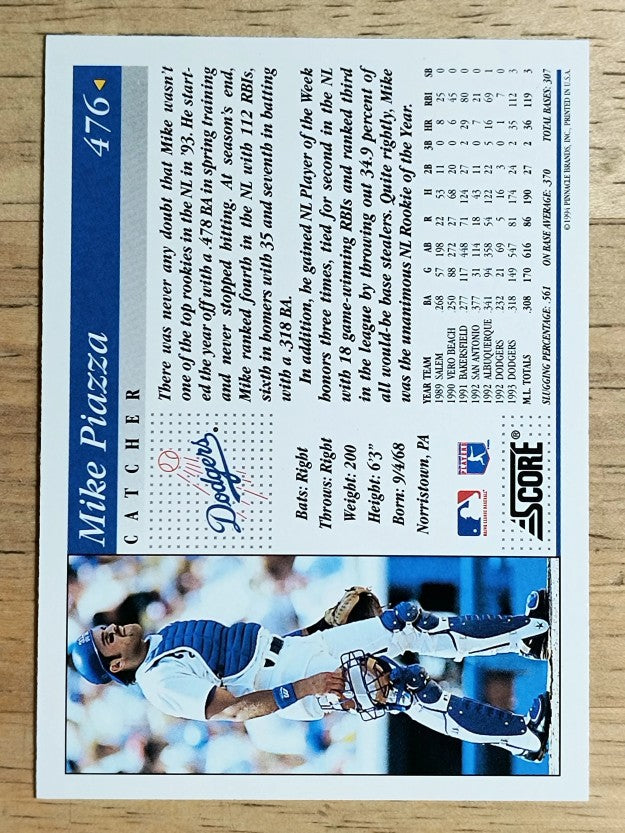 1994 Score #476 Mike Piazza