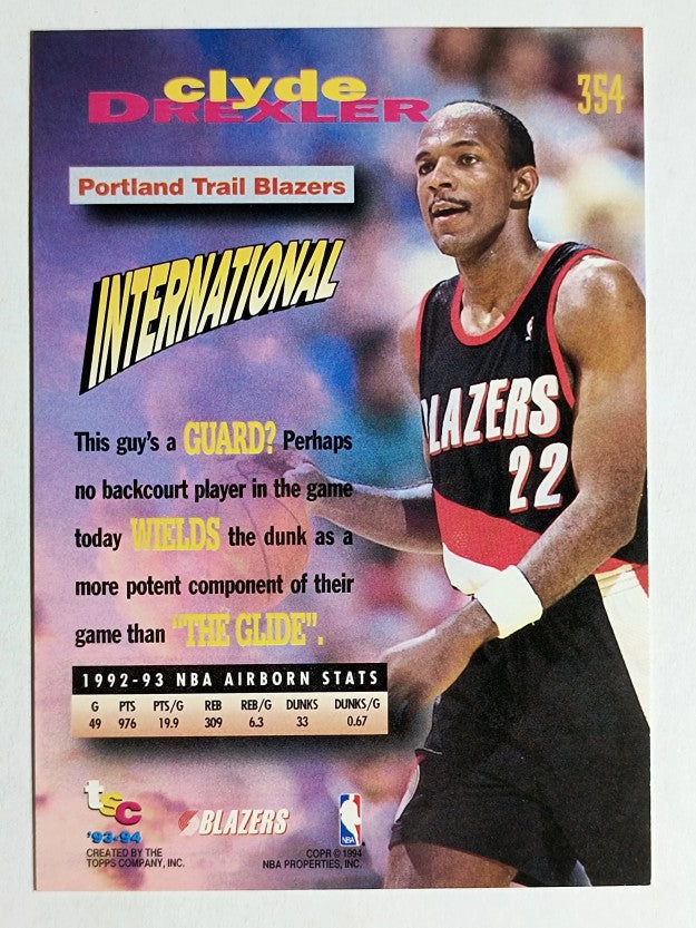 1993-94 Stadium Club #354 Clyde Drexler FF