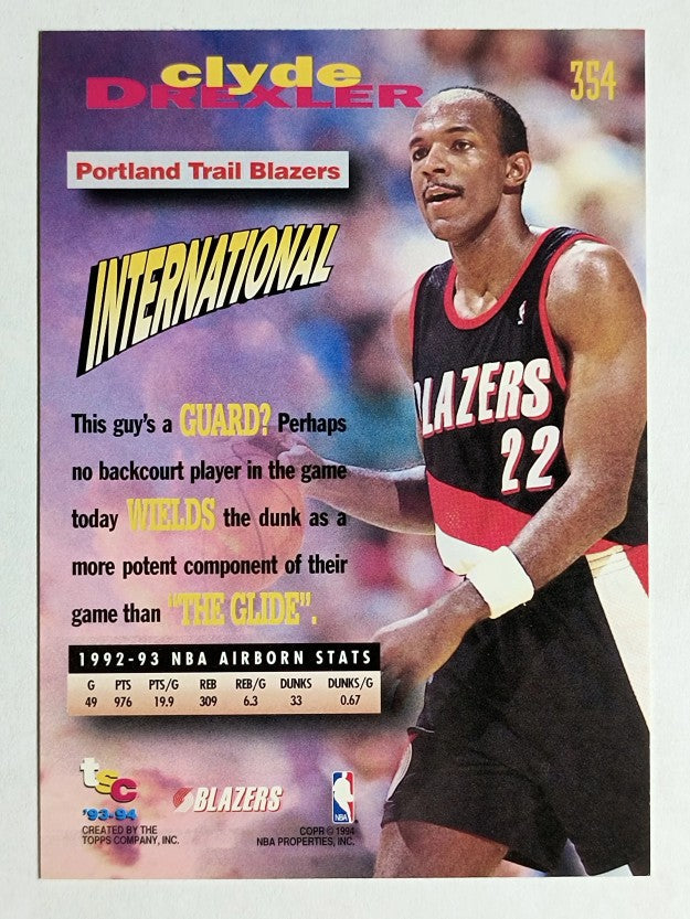 1993-94 Stadium Club #354 Clyde Drexler FF